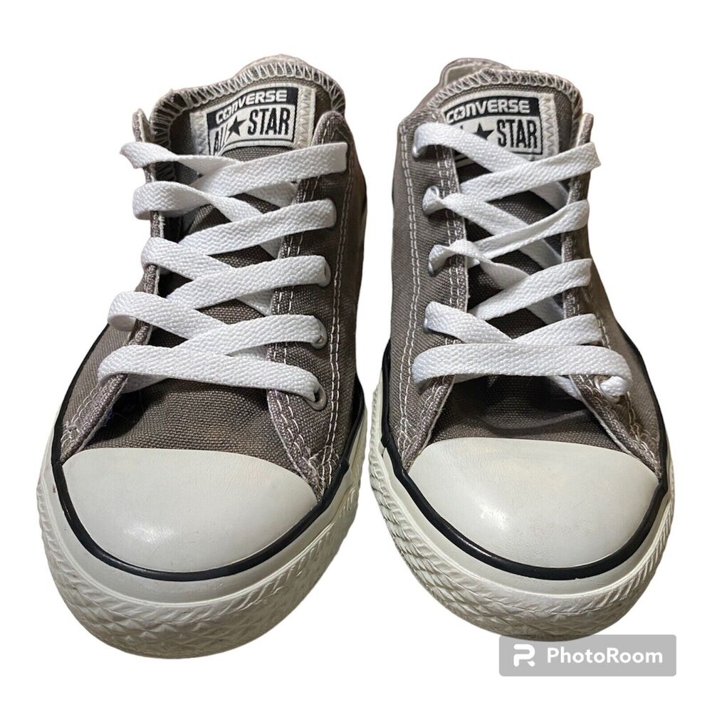 Kids Converse All-Star Tennis Shoes Low Top Light Gray Size 3